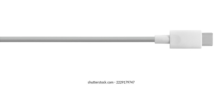 cable with Type-C connector, isolated on white background