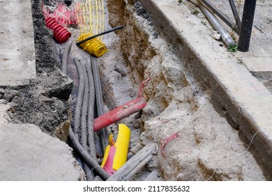 cable underground during works electrical gas   telecommunications cables   water pipes the street
