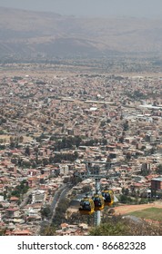 Cable Way Above Cochabamba In Bolivia