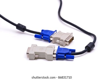 Cables with cable connectors. Isolated on white background