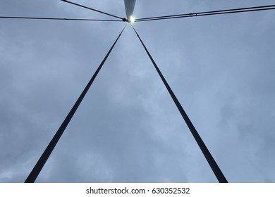 cables on the sky with clouds