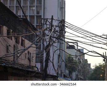 Cables In Spagetti Network In New Delhi In India