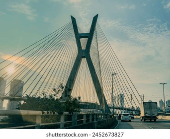 Cable-Stayed Bridge in São Paulo, Brazil - Powered by Shutterstock