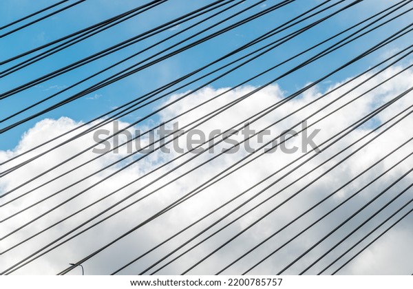 Cable-stayed\
cables - a fragment of a cable-stayed\
bridge