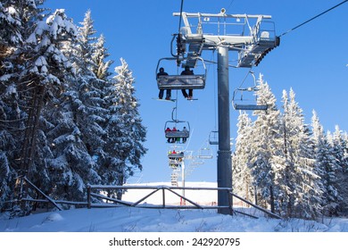 Cableway In Ski Center