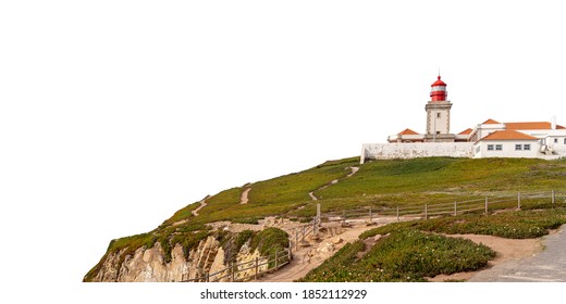 Cabo da Roca (Portugal) isolated on white background