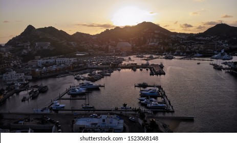 Cabo San Lucas / Mexico - September 24, 2019: An Aerial View Of Cabo San Lucas, A Popular Destination Among Tourists, Known For Its Party And Nightlife Culture And Beautiful Beaches.