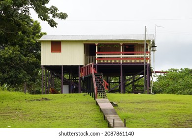 Caboclo House In The Amazon Rainforest. Amazons, Brazil