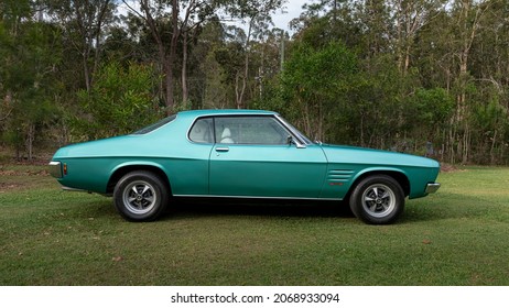 Caboolture, Queensland, Australia - 11 October 2021: Restored Holden HQ GTS Monaro