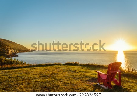 Cabot Trail at sunset (Cape Breton, Nova Scotia, Canada)