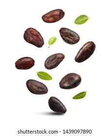 Cacao Beans Isolated On White Background