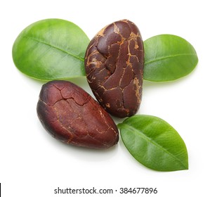 Cacao Beans Isolated On White Background