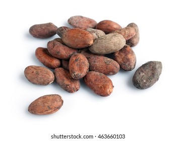 Cacao Beans Isolated On A White Background