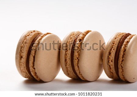 Cacao macaroons set. Cafe menu