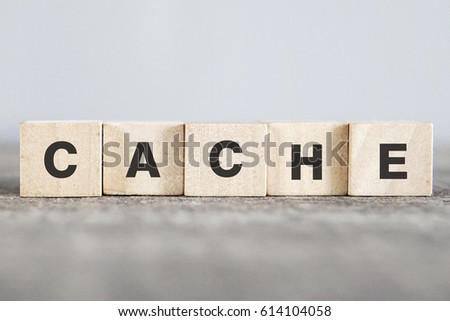 CACHE word made with building blocks