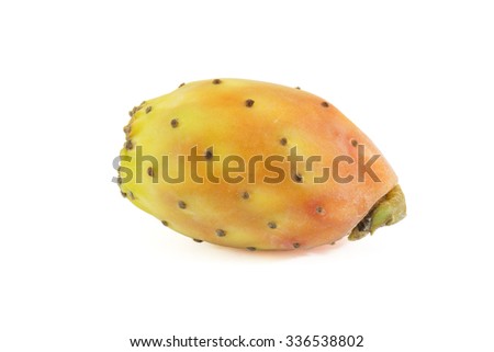 Cactaceous fig isolated on white background. Isolated fruits series.