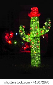 Cactus Christmas Lights - Blurry