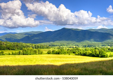 Cades Cove In Spring. Great Smoky Mountains National Park.