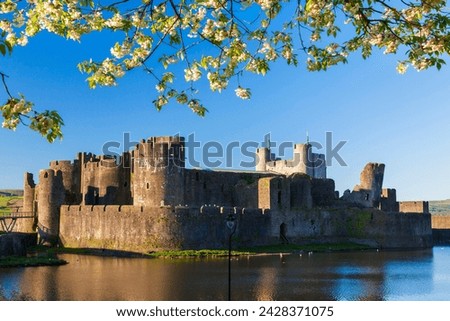 Caerphilly castle, gwent, wales, united kingdom, europe