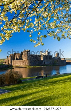 Caerphilly castle, gwent, wales, united kingdom, europe