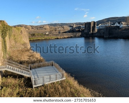 Caerphilly Castle Moat and Viewing Platform