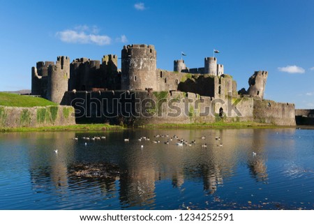 Caerphilly Castle, Near Cardiff, Wales, UK