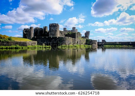 Caerphilly Castle in the Sun