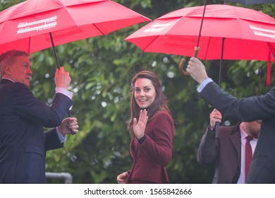 Caerphilly, Wales, UK, February 22nd 2017. The Duchess Of Cambridge Arrives To Visit The Caerphilly Family Intervention Team, An Action For Children Centre In Caerphilly.