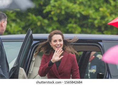 Caerphilly, Wales, UK, February 22nd 2017. The Duchess Of Cambridge Arrives To Visit The Caerphilly Family Intervention Team, An Action For Children Centre In Caerphilly.