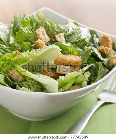 Caesar salad closeup