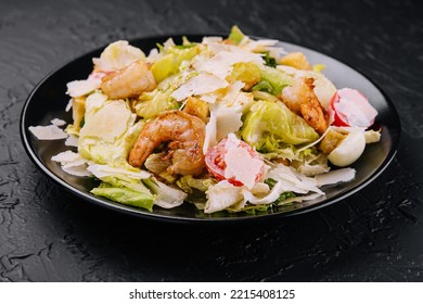 Caesar Salad With Grilled Shrimp And Parmesan Cheese