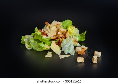 Caesar Salad Isolated On Black