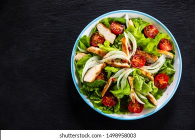 Caesar Salad On Stone Table