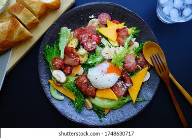 Caesar Salad With Thick Sliced Bacon