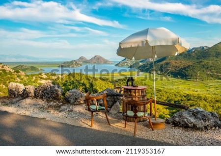 Cafe by the road in the national park near Skadar Lake