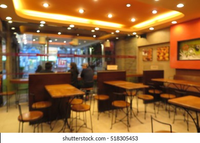 Cafe, Coffee Shop, Bakery Shop, Restaurant Interior Blur Abstract Background