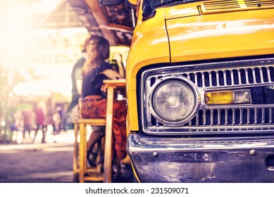 Cafe Mobile Car, Coffee Shop (vintage Color Tone Image)