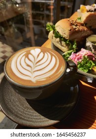 Cafe Mocha With Balsamic Veggies Sandwich Paired With Onion Siding 