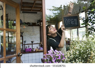 Cafe Open Shop Retail Welcome Notice Retail Front