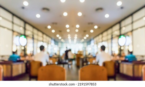 Cafe Restaurant Interior Blurred Abstract Vintage Background