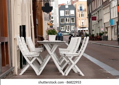 Cafe Table On A Street, Amsterdam