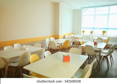 Cafeteria in modern school