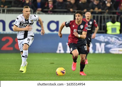 Cagliari, Italy, February 01 2020 Giovanni Simeone Of Cagliari Calcio During Cagliari Vs Parma Italian Serie A Soccer Match