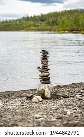 Cairn At A Lake In Norway