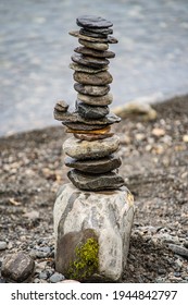 Cairn At A Lake In Norway