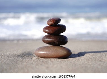a cairn on the beach
