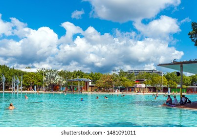 CAIRNS, AUSTRALIA - NOVEMBER 11, 2018: Stunning Public Swimming Pool