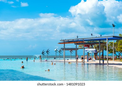 CAIRNS, AUSTRALIA - NOVEMBER 11, 2018: Stunning Public Swimming Pool