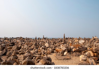 Cairns At Morro Rock, California