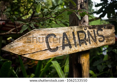 Cairns wood sign
